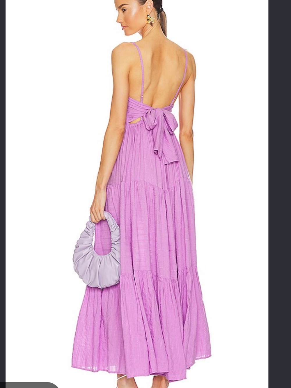 l*space Santorini Medium Fuchsia Tiered Maxi Sundress